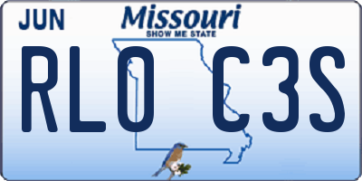 MO license plate RL0C3S