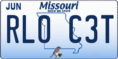 MO license plate RL0C3T