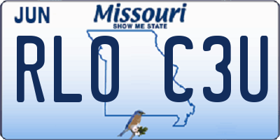 MO license plate RL0C3U