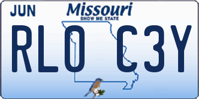 MO license plate RL0C3Y