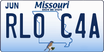 MO license plate RL0C4A
