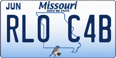 MO license plate RL0C4B