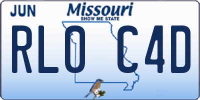 MO license plate RL0C4D