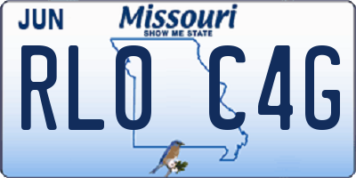 MO license plate RL0C4G