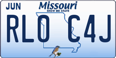 MO license plate RL0C4J