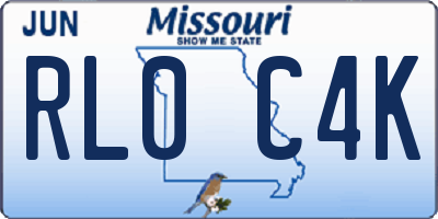 MO license plate RL0C4K