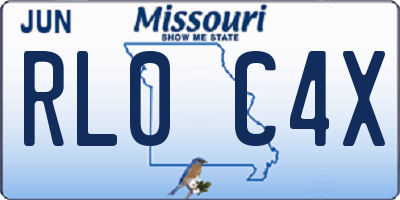 MO license plate RL0C4X