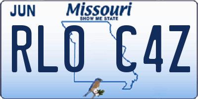 MO license plate RL0C4Z
