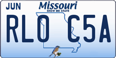 MO license plate RL0C5A