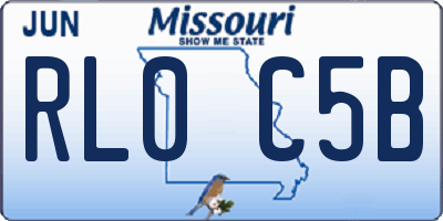 MO license plate RL0C5B