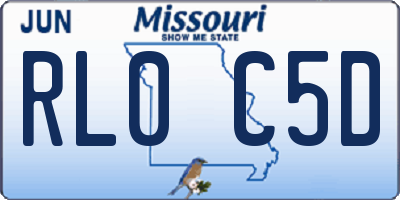 MO license plate RL0C5D