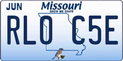 MO license plate RL0C5E