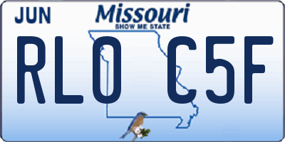 MO license plate RL0C5F