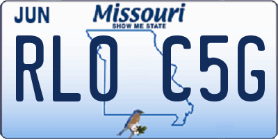 MO license plate RL0C5G