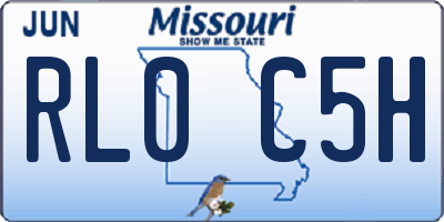 MO license plate RL0C5H