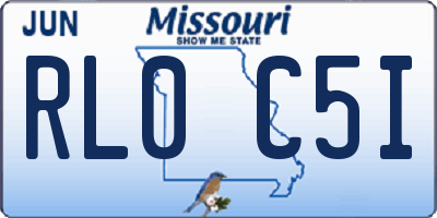 MO license plate RL0C5I