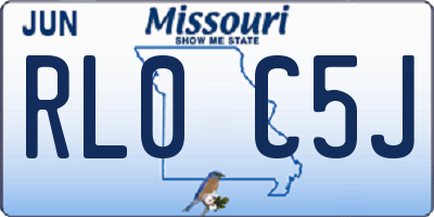 MO license plate RL0C5J
