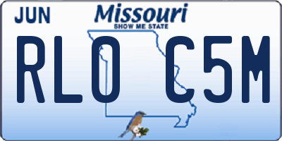 MO license plate RL0C5M