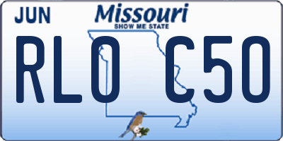 MO license plate RL0C5O