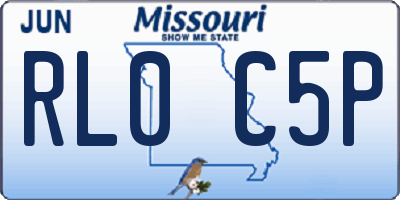 MO license plate RL0C5P