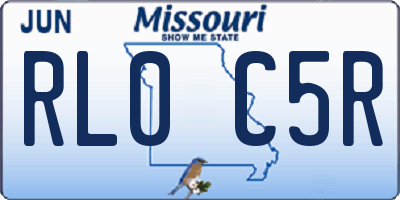 MO license plate RL0C5R