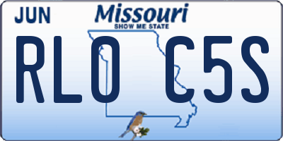 MO license plate RL0C5S