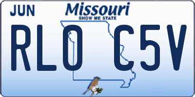 MO license plate RL0C5V