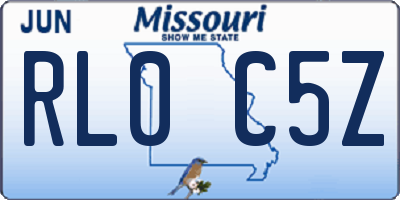 MO license plate RL0C5Z