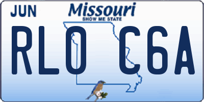 MO license plate RL0C6A