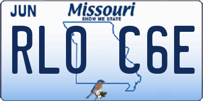 MO license plate RL0C6E