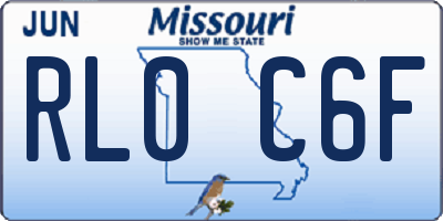 MO license plate RL0C6F