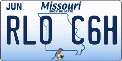 MO license plate RL0C6H