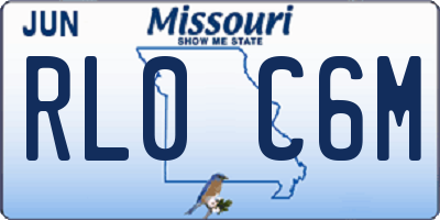 MO license plate RL0C6M