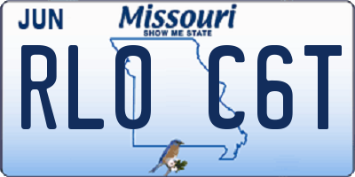 MO license plate RL0C6T