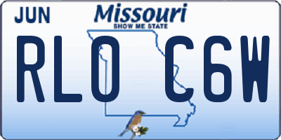MO license plate RL0C6W