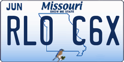 MO license plate RL0C6X