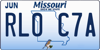 MO license plate RL0C7A