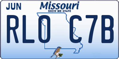 MO license plate RL0C7B