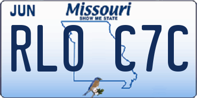 MO license plate RL0C7C