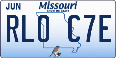 MO license plate RL0C7E