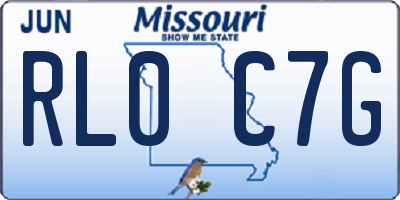 MO license plate RL0C7G