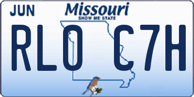 MO license plate RL0C7H