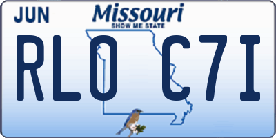 MO license plate RL0C7I