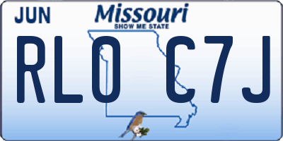 MO license plate RL0C7J