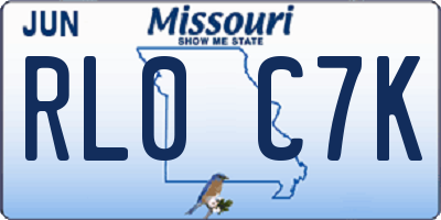 MO license plate RL0C7K