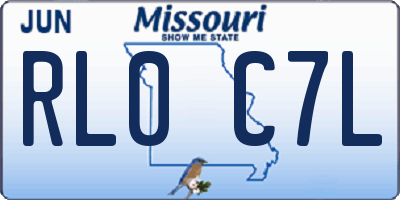 MO license plate RL0C7L