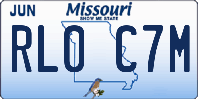 MO license plate RL0C7M