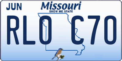 MO license plate RL0C7O