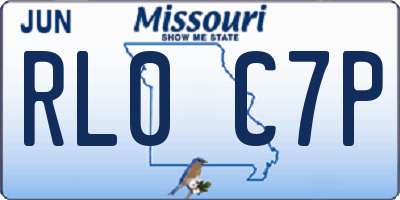 MO license plate RL0C7P