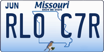 MO license plate RL0C7R